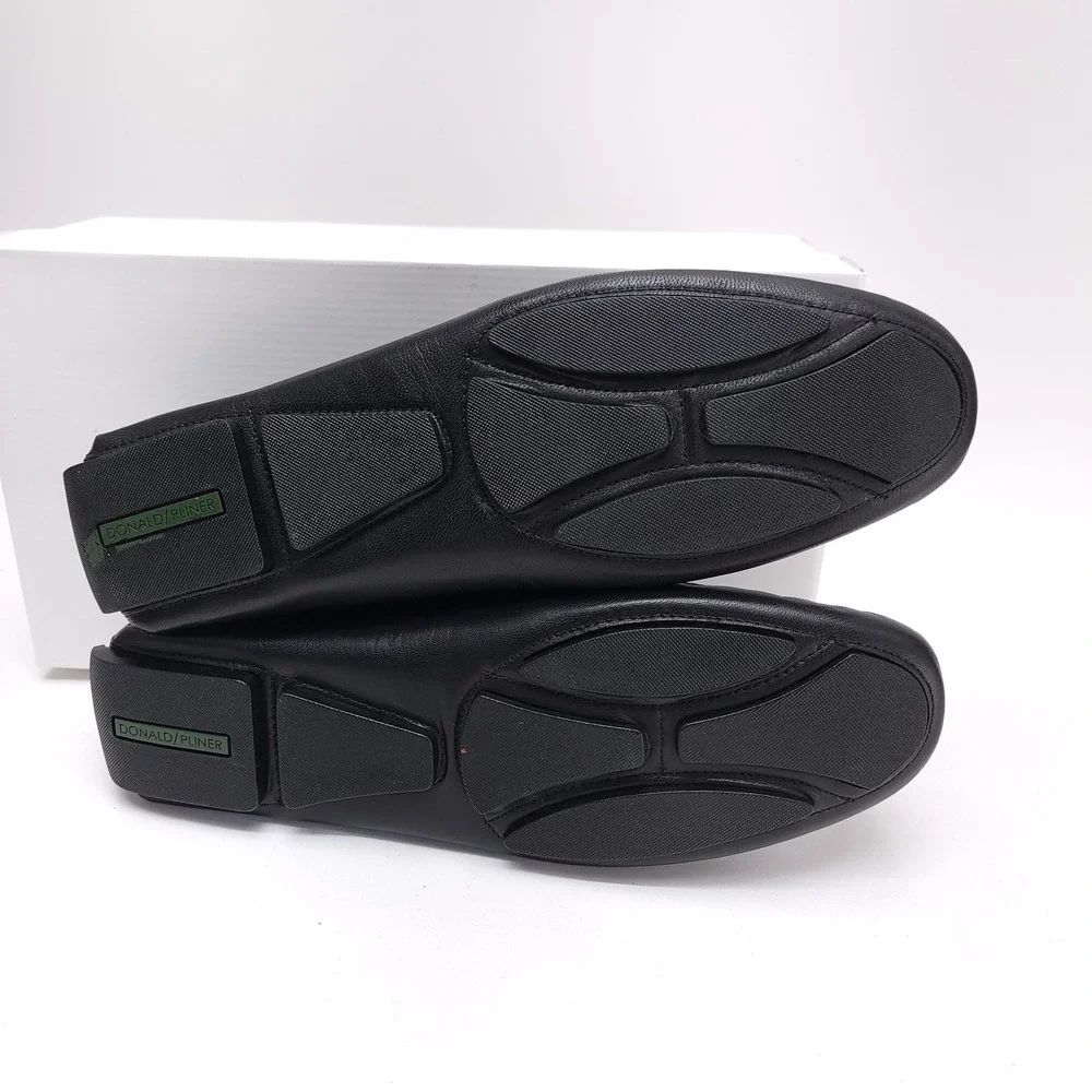 NEW Donald Pliner Victor GW Size 13 M Leather‎ Black Driving Shoes Moccasins